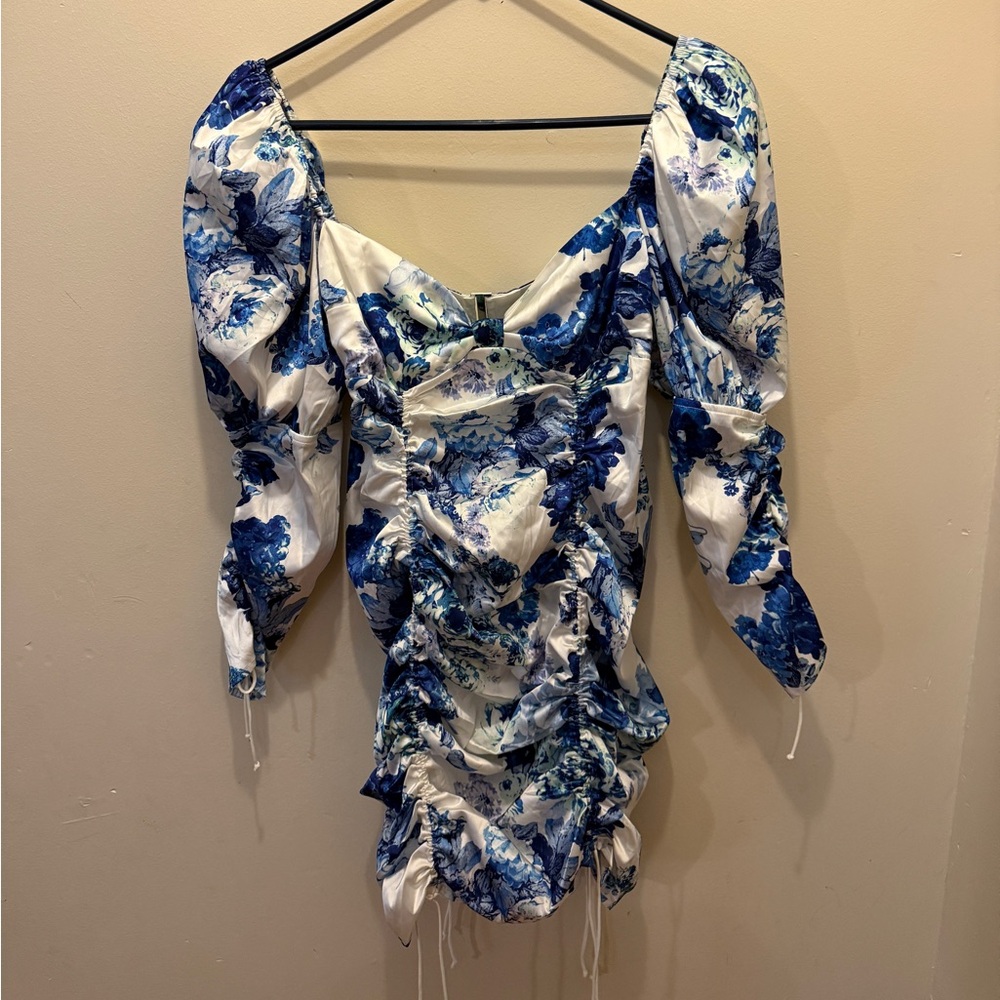 For Love & Lemons Hyacinth Drawstring Ruched Mini Dress - Picture 3 of 7